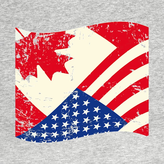 Canadian American Flag Canada America Vintage Gift by chrizy1688